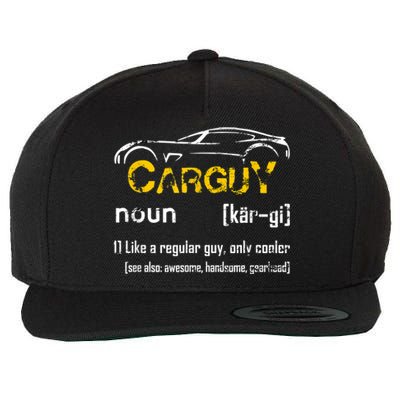 Funny Car Guy Vintage Car Guy Definition Mechanic Wool Snapback Cap