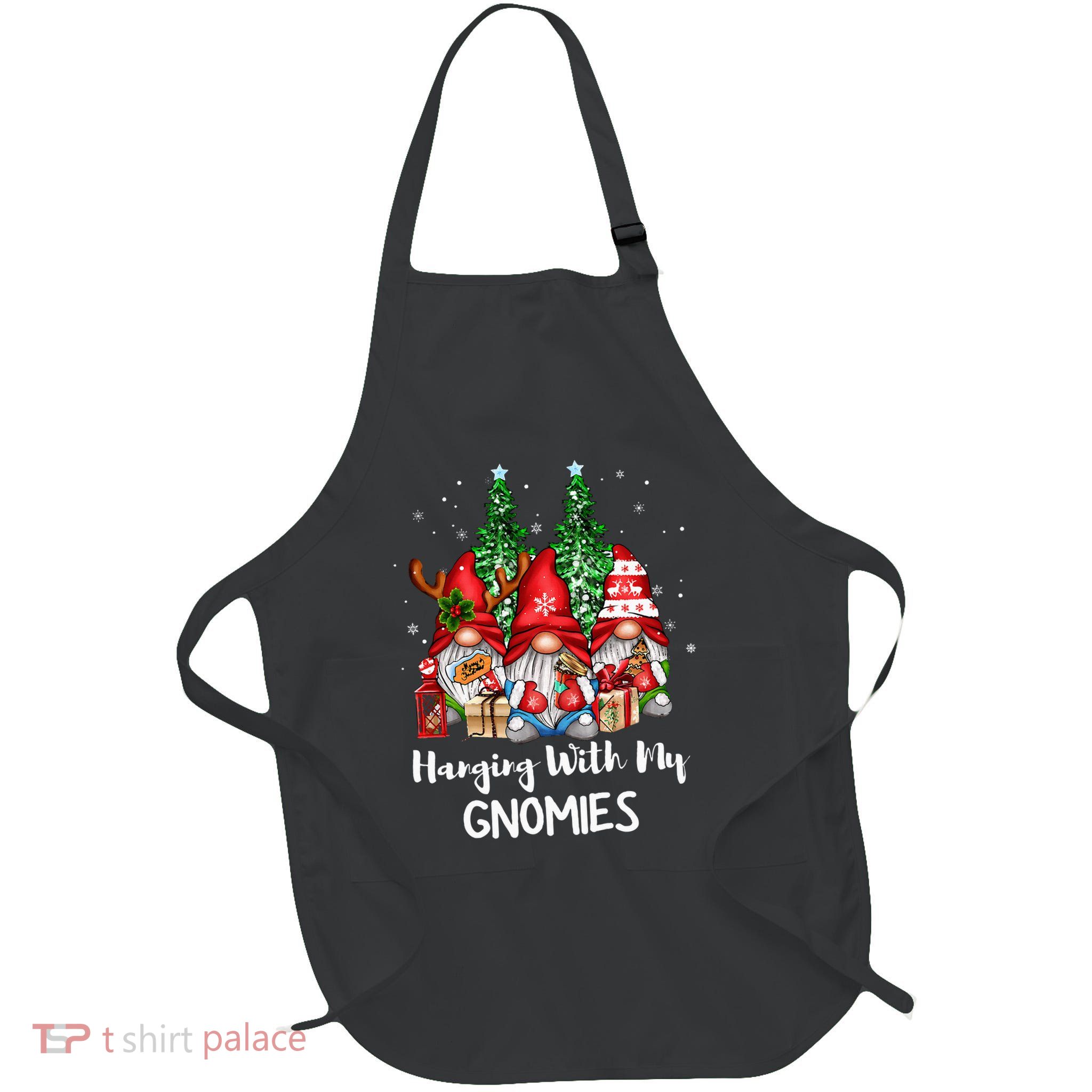 Funny Christmas Gnome Hanging With My Gnomies Family Pajamas Apron