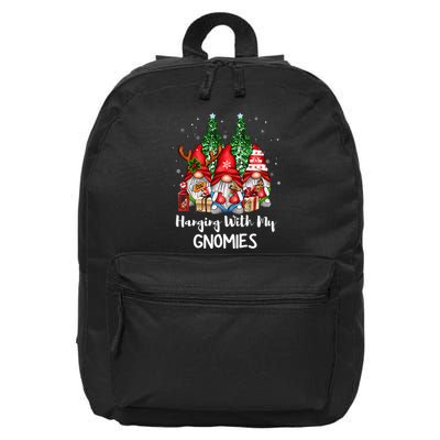 Funny Christmas Gnome Hanging With My Gnomies Family Pajamas 16 in Basic Backpack