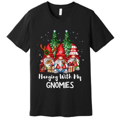 Funny Christmas Gnome Hanging With My Gnomies Family Pajamas Premium T-Shirt