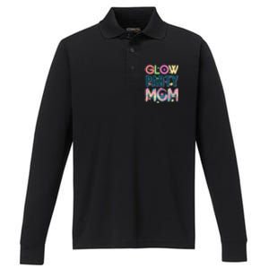 Funny Cute Glow Party Mom Performance Long Sleeve Polo