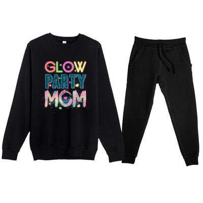 Funny Cute Glow Party Mom Premium Crewneck Sweatsuit Set