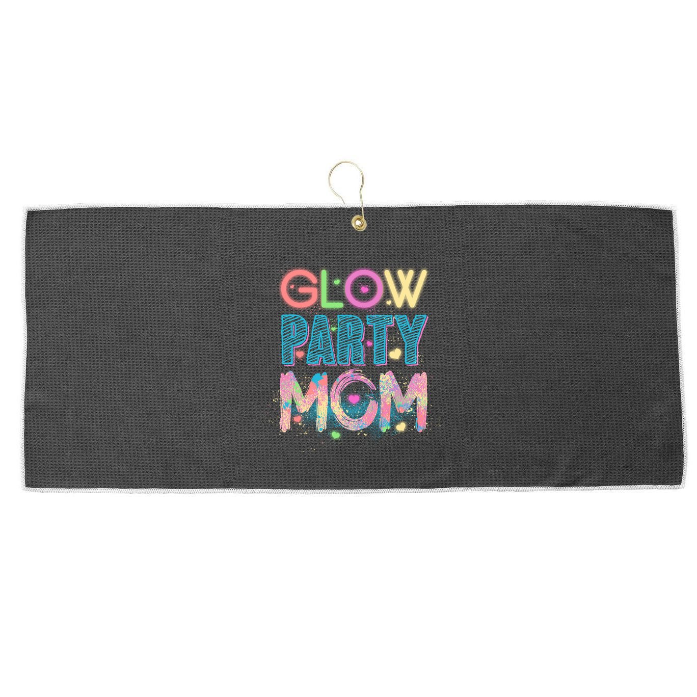 Funny Cute Glow Party Mom Large Microfiber Waffle Golf Towel