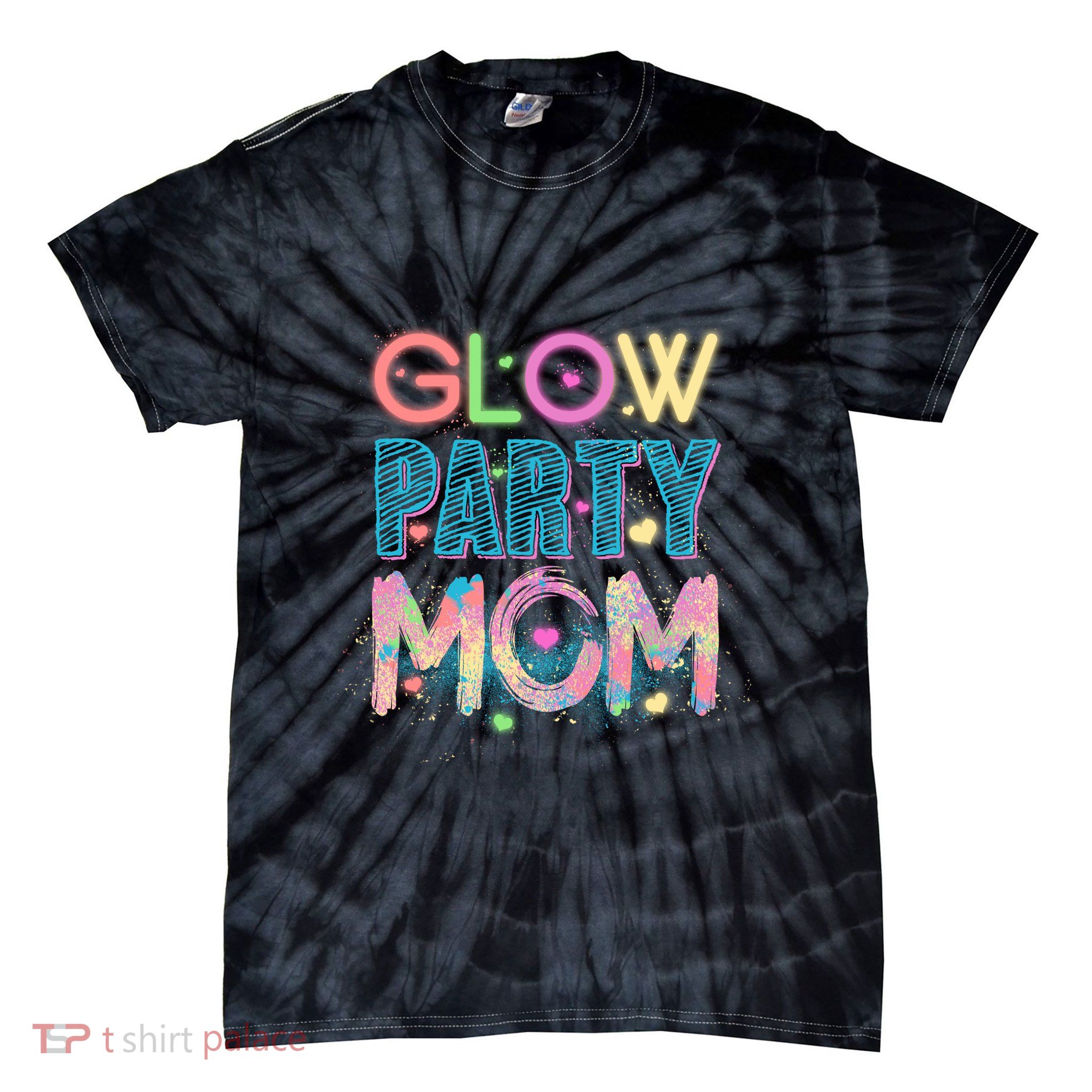 Funny Cute Glow Party Mom Tie-Dye T-Shirt