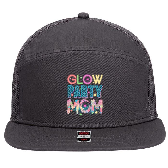 Funny Cute Glow Party Mom 7 Panel Mesh Trucker Snapback Hat