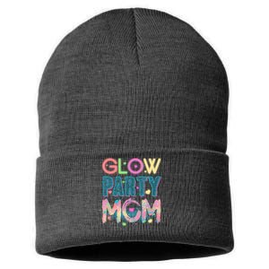 Funny Cute Glow Party Mom Sustainable Knit Beanie