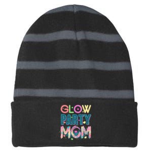 Funny Cute Glow Party Mom Striped Beanie with Solid Band