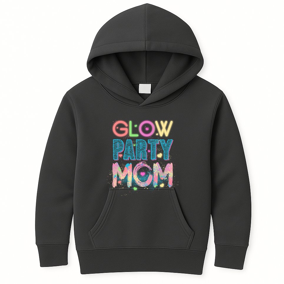 Funny Cute Glow Party Mom Kids Hoodie