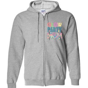 Funny Cute Glow Party Mom Full Zip Hoodie