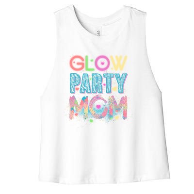 Funny Cute Glow Party Mom Women's Racerback Cropped Tank