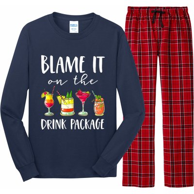 Funny Cruise Gifts Blame It On The Drink Package Long Sleeve Pajama Set