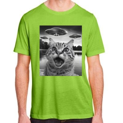 Funny Cat Graphic Ufo Weird Adult ChromaSoft Performance T-Shirt