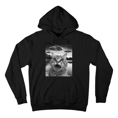 Funny Cat Graphic Ufo Weird Hoodie