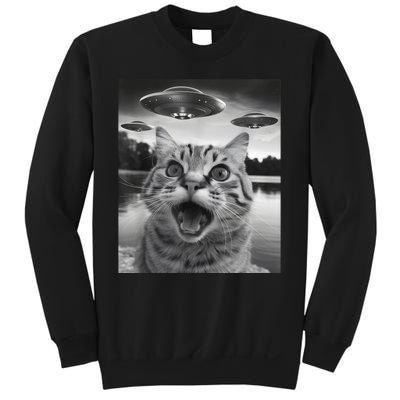 Funny Cat Graphic Ufo Weird Sweatshirt