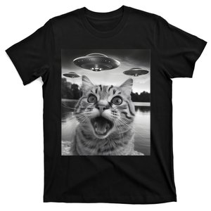 Funny Cat Graphic Ufo Weird T-Shirt