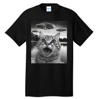 Funny Cat Graphic Ufo Weird Tall T-Shirt