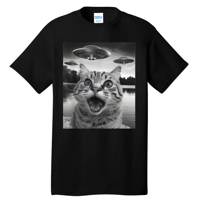 Funny Cat Graphic Ufo Weird Tall T-Shirt