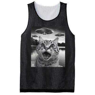 Funny Cat Graphic Ufo Weird Mesh Reversible Basketball Jersey Tank