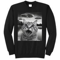 Funny Cat Graphic Ufo Weird Tall Sweatshirt