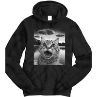 Funny Cat Graphic Ufo Weird Tie Dye Hoodie