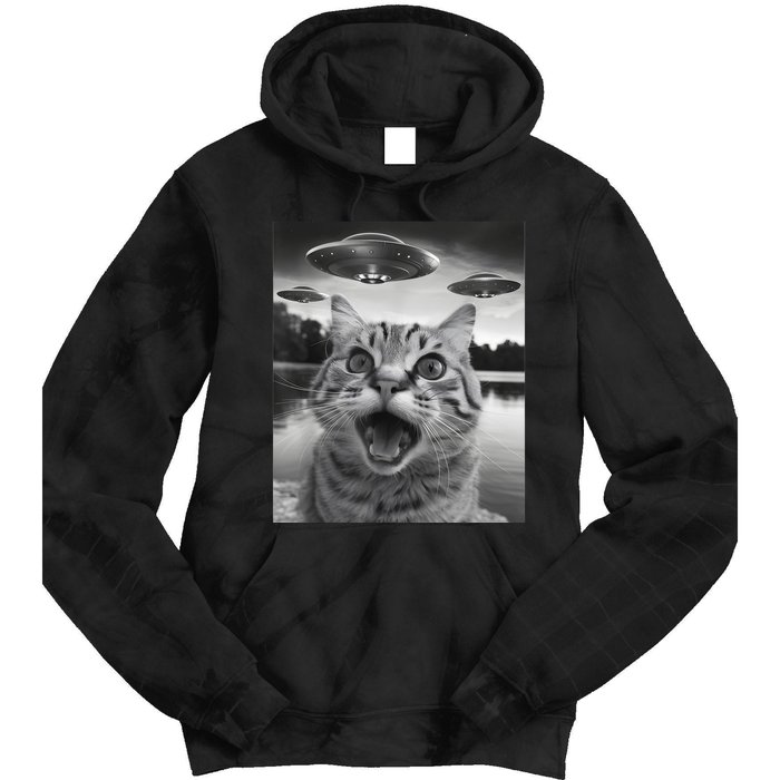 Funny Cat Graphic Ufo Weird Tie Dye Hoodie