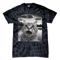 Funny Cat Graphic Ufo Weird Tie-Dye T-Shirt