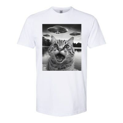 Funny Cat Graphic Ufo Weird Softstyle CVC T-Shirt