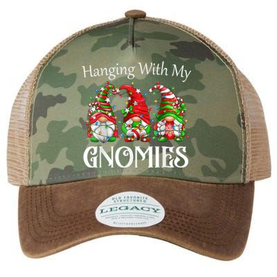 Funny Christmas Gnome Hanging With My Gnomies Family Pajamas Legacy Tie Dye Trucker Hat