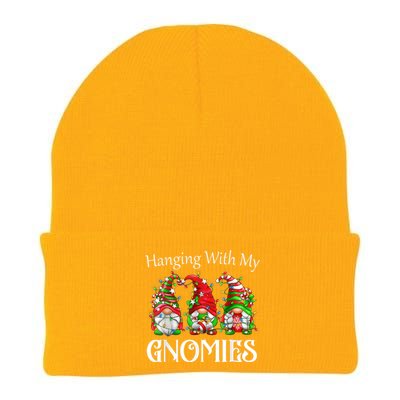 Funny Christmas Gnome Hanging With My Gnomies Family Pajamas Knit Cap Winter Beanie