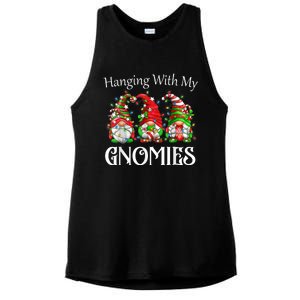 Funny Christmas Gnome Hanging With My Gnomies Family Pajamas Ladies PosiCharge Tri-Blend Wicking Tank