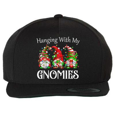 Funny Christmas Gnome Hanging With My Gnomies Family Pajamas Wool Snapback Cap