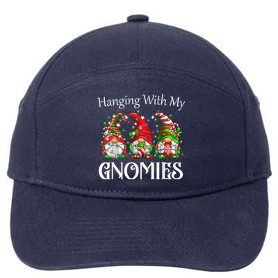 Funny Christmas Gnome Hanging With My Gnomies Family Pajamas 7-Panel Snapback Hat