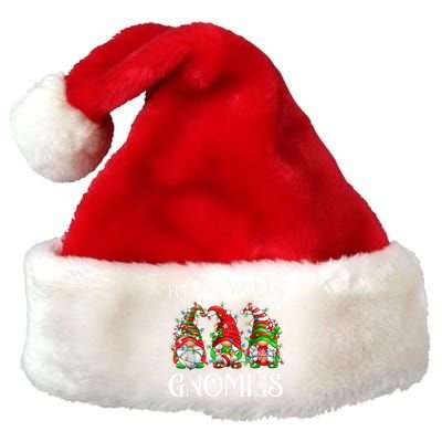 Funny Christmas Gnome Hanging With My Gnomies Family Pajamas Premium Christmas Santa Hat