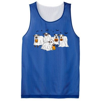 Funny Cow Ghost Halloween Farmer Trick Or Treat Cow Lover Mesh Reversible Basketball Jersey Tank