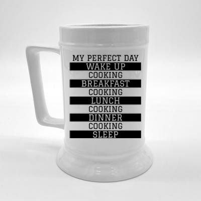 Funny Cook Gift My Perfect Day Cooking Humor Sous Chef Gift Beer Stein