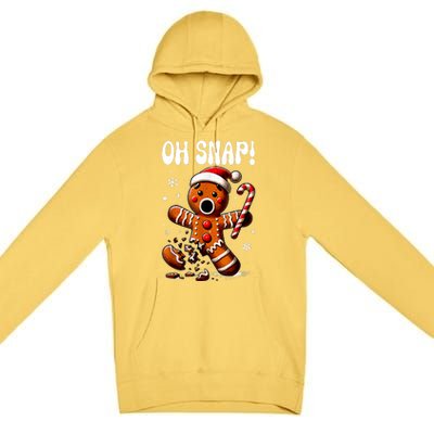 Funny Christmas Gingerbread Man Oh Snap Outfit Pajama Premium Pullover Hoodie