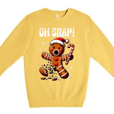 Funny Christmas Gingerbread Man Oh Snap Outfit Pajama Premium Crewneck Sweatshirt