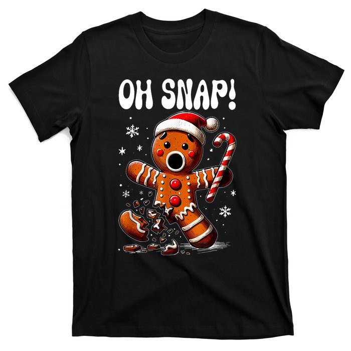 Funny Christmas Gingerbread Man Oh Snap Outfit Pajama T-Shirt