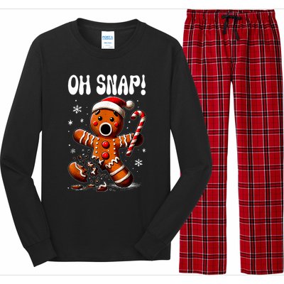 Funny Christmas Gingerbread Man Oh Snap Outfit Pajama Long Sleeve Pajama Set