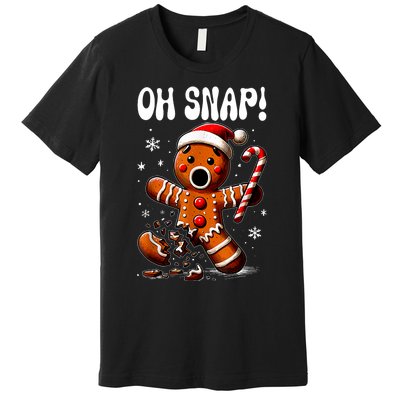 Funny Christmas Gingerbread Man Oh Snap Outfit Pajama Premium T-Shirt