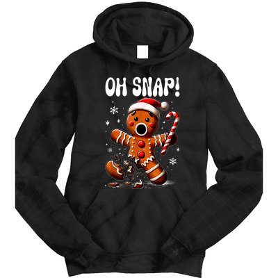 Funny Christmas Gingerbread Man Oh Snap Outfit Pajama Tie Dye Hoodie