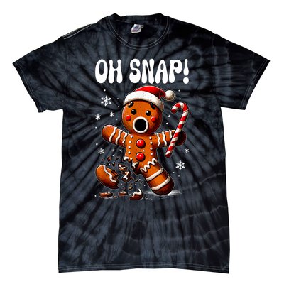 Funny Christmas Gingerbread Man Oh Snap Outfit Pajama Tie-Dye T-Shirt