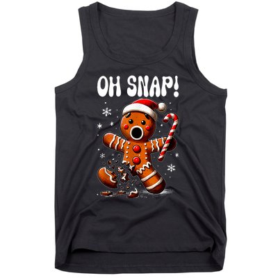 Funny Christmas Gingerbread Man Oh Snap Outfit Pajama Tank Top