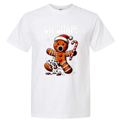 Funny Christmas Gingerbread Man Oh Snap Outfit Pajama Garment-Dyed Heavyweight T-Shirt