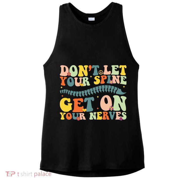 Funny Chiropractor Groovy Spine Doctor Of Chiropractic Ladies PosiCharge Tri-Blend Wicking Tank