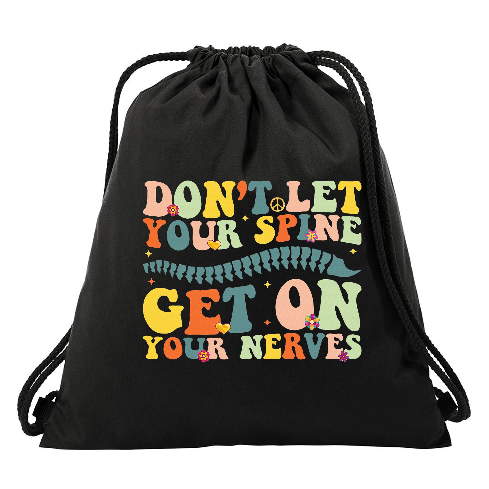 Funny Chiropractor Groovy Spine Doctor Of Chiropractic Drawstring Bag