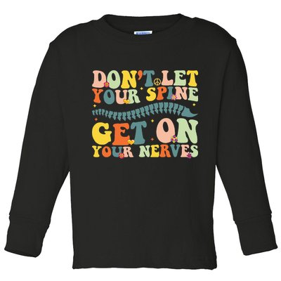 Funny Chiropractor Groovy Spine Doctor Of Chiropractic Toddler Long Sleeve Shirt