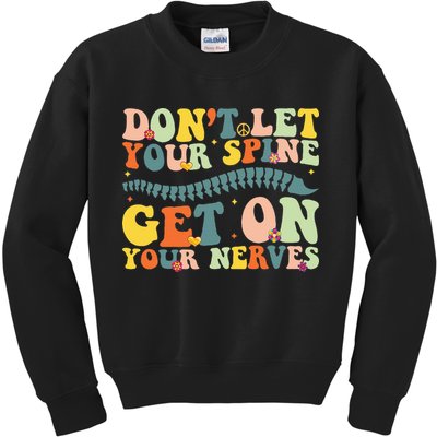 Funny Chiropractor Groovy Spine Doctor Of Chiropractic Kids Sweatshirt