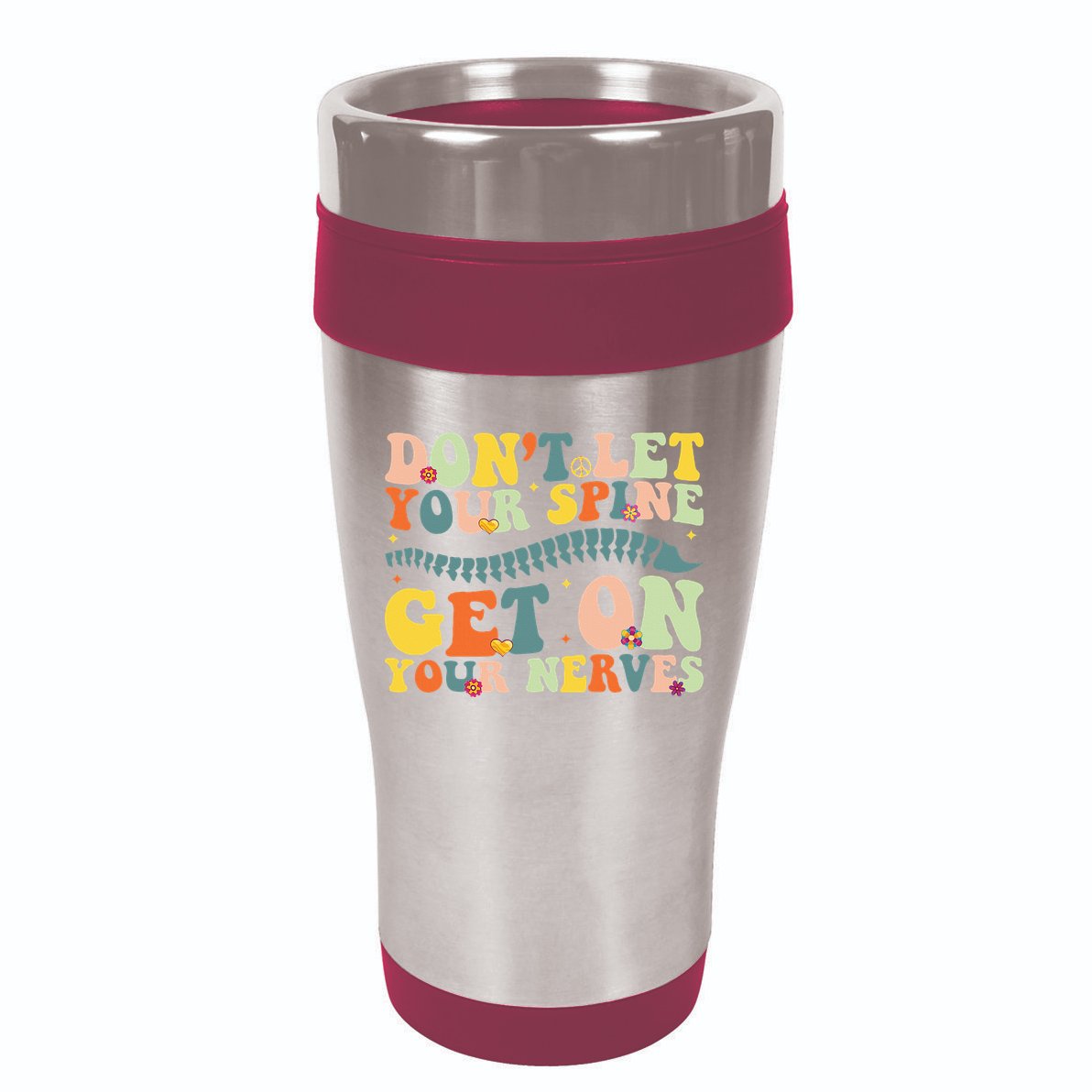 Funny Chiropractor Groovy Spine Doctor Of Chiropractic 16oz Travel Tumbler