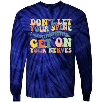 Funny Chiropractor Groovy Spine Doctor Of Chiropractic Tie-Dye Long Sleeve Shirt